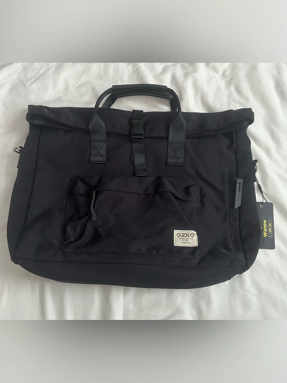 Black Men's Messenger Bag with Adjustable Strap